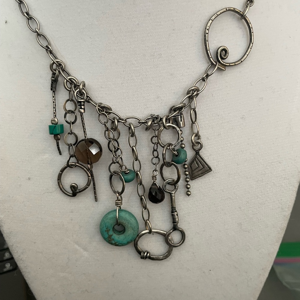 Silpada Silver and Turquoise Charm Necklace